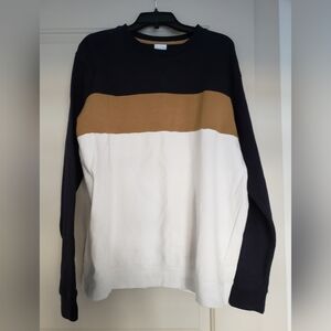 Zara mens colorblock sweatshirt in blk/tan/white size XXL